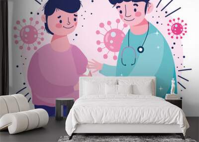 nurse professional giving patient vaccine medical health care vaccination Wall mural