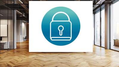 office padlock security protection supply block gradient style icon Wall mural