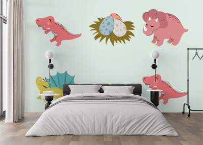 set cute dinosaur Wall mural