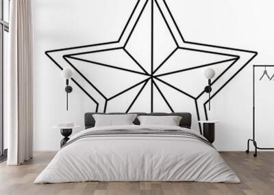 Stars award symbol isolated black and white Wall mural