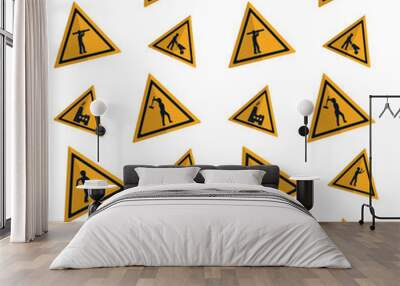 triangle caution emblem to industry maintenance background Wall mural