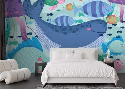 undersea life great variety Wall mural