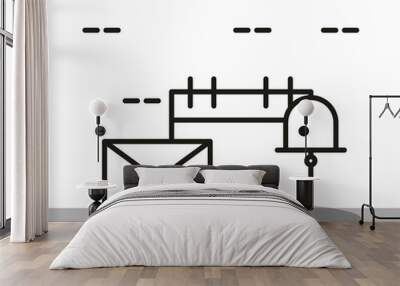 user interface, email calendar and notification icons linear style Wall mural