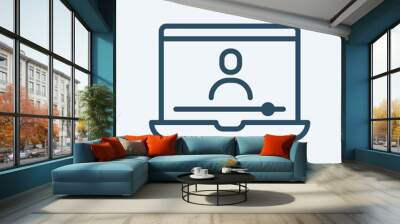 Online training in laptop icon in simple design. illustration Wall mural