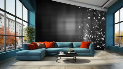 Abstract Cool Grey Alphabet Background Wall mural