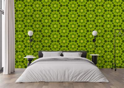 Green Seamless Star Pattern Wall mural