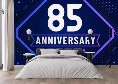 85 years anniversary greetings card, 85 anniversary celebration background free vector. Wall mural