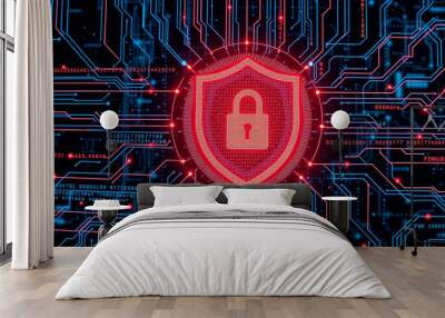 Cyber Lockpad.  Cybersecurity Concept. Wall mural