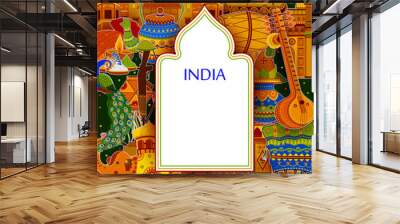 Incredible India background depicting Indian colorful culture and religion Wall mural