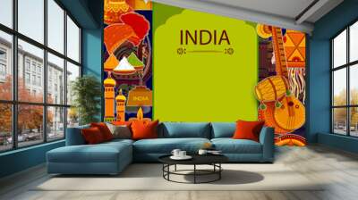 Incredible India background depicting Indian colorful culture and religion Wall mural