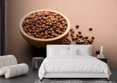 Black Chick Pea or Kala or Brown Chana or Bengal Gram, selective focus Wall mural