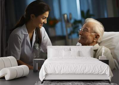 Indian doctor with patient in hospital or clinic Wall mural