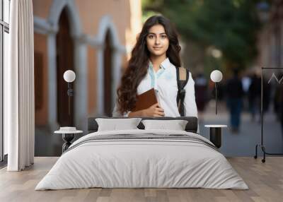 pretty indian college girl at the University Wall mural