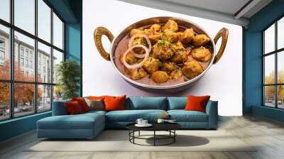 Soya chunks curry or meal maker curry is a delicious Indian dish made with soy nuggets Wall mural