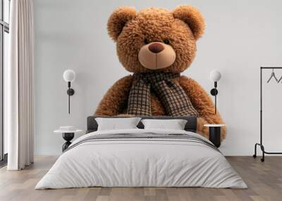 Soft brown teddy bear isolated. Wall mural