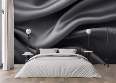 A dark gray soft cloth background resembling the texture of velvet canvas with ample copy space image Wall mural