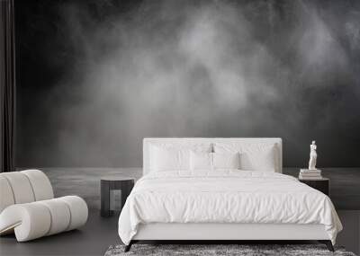 Foggy sky over dark background Wall mural