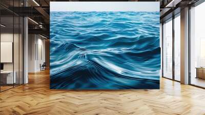 Full frame view capturing the rippled surface of seawater with ample copy space image Wall mural