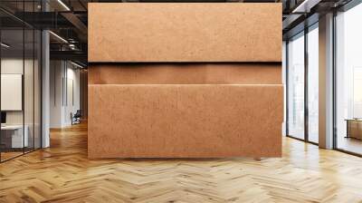 Old paper box surface pattern provides a brown cardboard paper texture background with copy space image. Wall mural