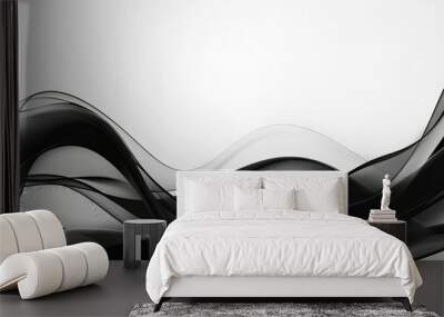 Smooth black ink curves create an elegant copy space image Wall mural