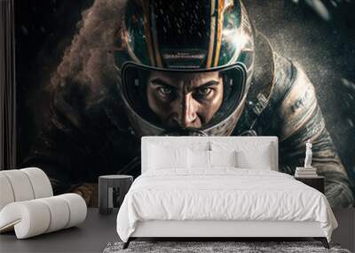 Man with a motorcycle helmet Wall mural