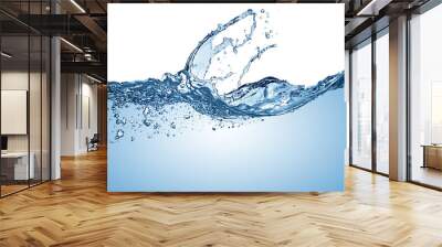 blue water wave ocean background isolated on white background / Wasser Welle Hintergrund Meer Ozean blau Wall mural