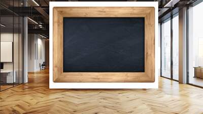 little blackboard with wooden bamboo frame Wall mural