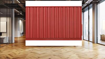 red large shipping cargo container with copy space in frontal and side view isolated  white background. transportation ship delivery logistics and freight concept. Wall mural