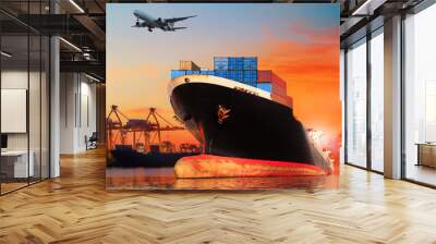 bic commercial ship in import,export pier use for vessel transpo Wall mural