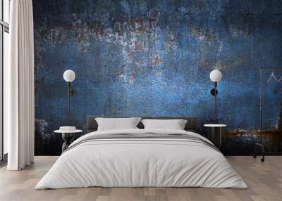 blue dirty grungy background Wall mural