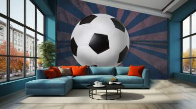 soccer football on old vintage background Wall mural