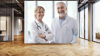 Doctors posing together in the office Wall mural