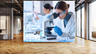 Researchers working in the clinical laboratory Wall mural