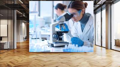 Researchers working in the clinical laboratory Wall mural