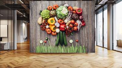 tree made of fresh veggies Wall mural