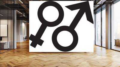 Gender symbols isolated on white background for representation of women, men and heterosexual, homosexual, gay, lesbian and transgender sexual orientations. Isolated on white background. Wall mural