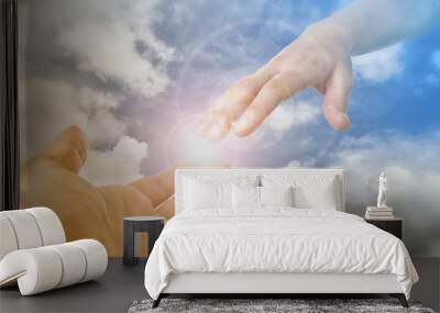 God's Saving Hand reaching for the faithful Wall mural