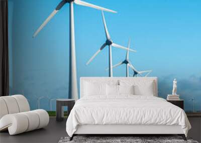 Windmills on the field Wall mural