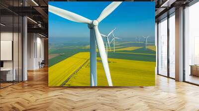 Windmills on the field Wall mural