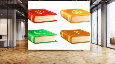 vector illustration of holy book for different religion Wall mural