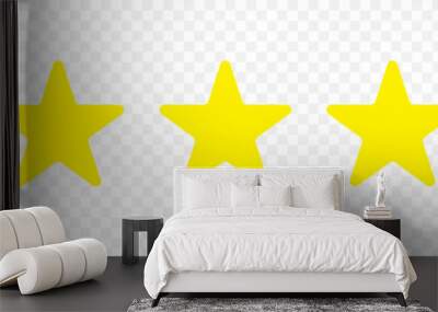 Five stars customer review icon for apps and websites.  flat style. 5 star sign. Star symbol. Star rating feedback review from customer experience vector design illustration in eps 10. Wall mural