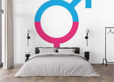 Gender symbol pink, blue and black icon. Female and male gender icon vector set. unisex illustration sign collection. Man and woman symbol on white background in eps 10. Wall mural