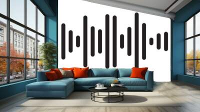 Music player sound bar. Audio speech spectrum noise collection. Sound waves of voice. Record interface. Equalizer icons with soundwave line isolated on white background in eps 10. Wall mural