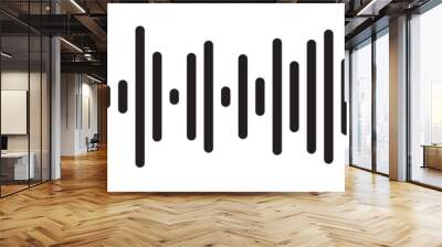 sound waves icon. frequency audio black icon isolated on white and transparent background flat style vector illustration in eps 10. Wall mural