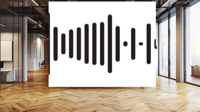 Waves of the equalizer. Vector illustration of music sound on isolated background. Drawing of radio signal painted by black inks. Sketch of musical soundtrack. Etching of voice record. In eps 10. Wall mural