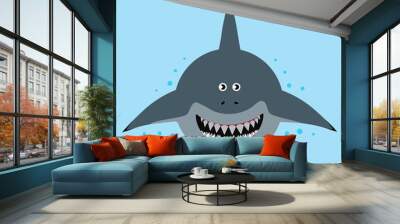 cartoon funny shark Wall mural