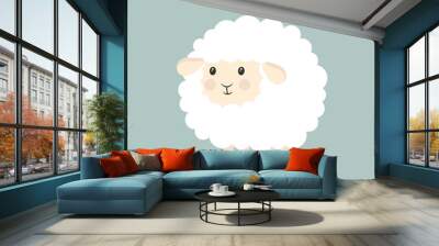 nice cartoon sheep isolated Wall mural