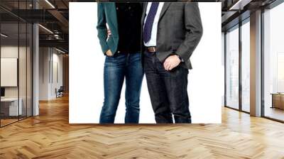 businessman and woman talking together Wall mural