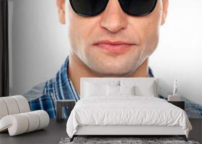 handsome casual man wearing goggles Wall mural