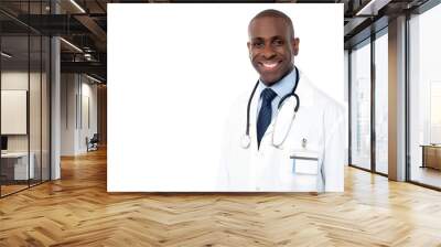 Smiling african male doctor posing Wall mural